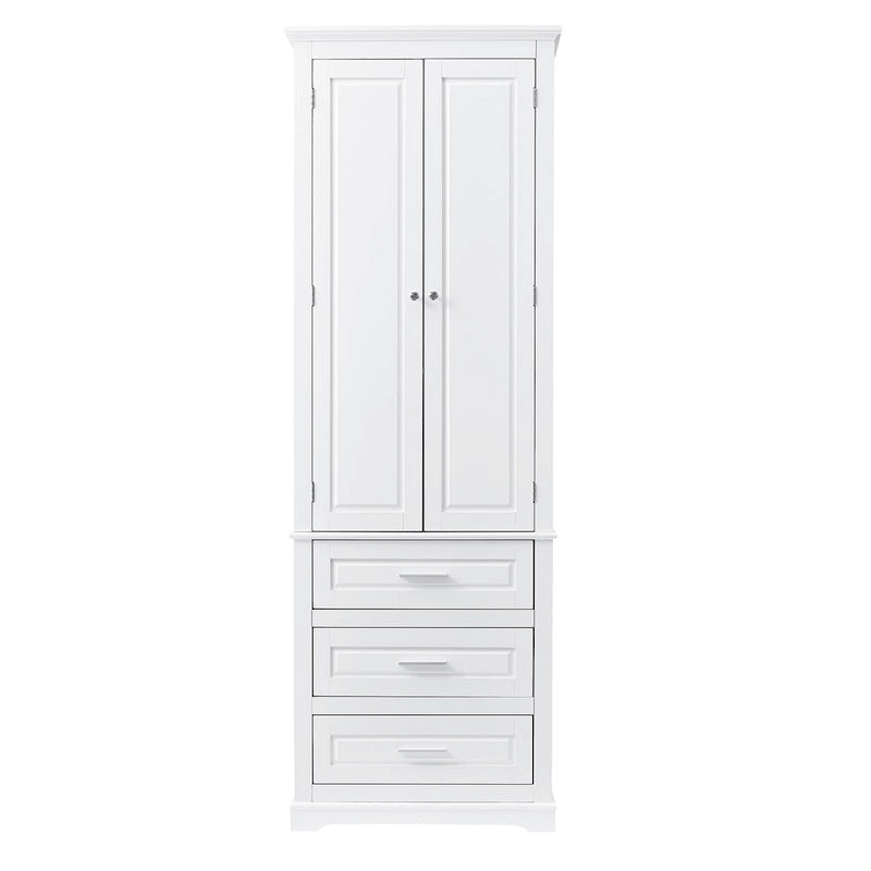 Tall Storage Cabinet with Three Drawers - N/A