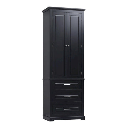 Tall Storage Cabinet with Three Drawers - N/A