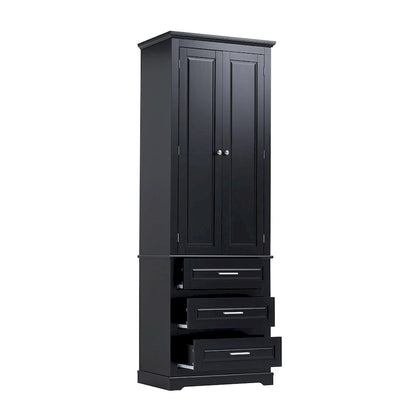 Tall Storage Cabinet with Three Drawers - N/A