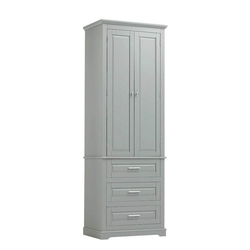 Tall Storage Cabinet with Three Drawers - N/A
