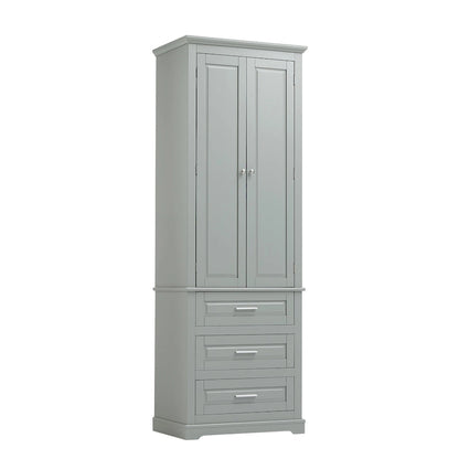 Tall Storage Cabinet with Three Drawers - N/A