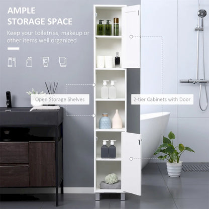 Tall Bathroom Storage Cabinet with Mirror