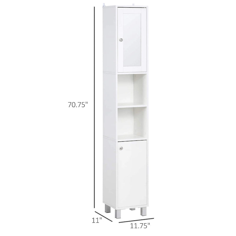 Tall Bathroom Storage Cabinet with Mirror