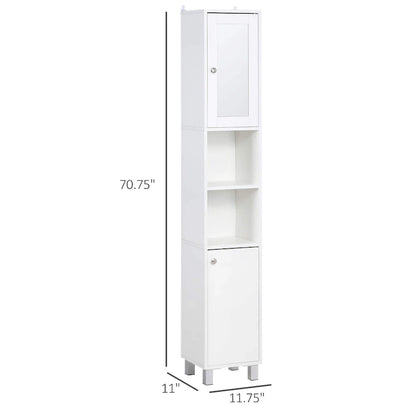 Tall Bathroom Storage Cabinet with Mirror