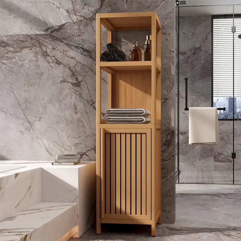 Large capacity multifunctional bamboo storage cabinet furniture for bathroom