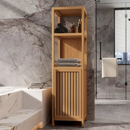 Large capacity multifunctional bamboo storage cabinet furniture for bathroom