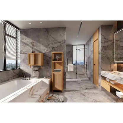 Large capacity multifunctional bamboo storage cabinet furniture for bathroom