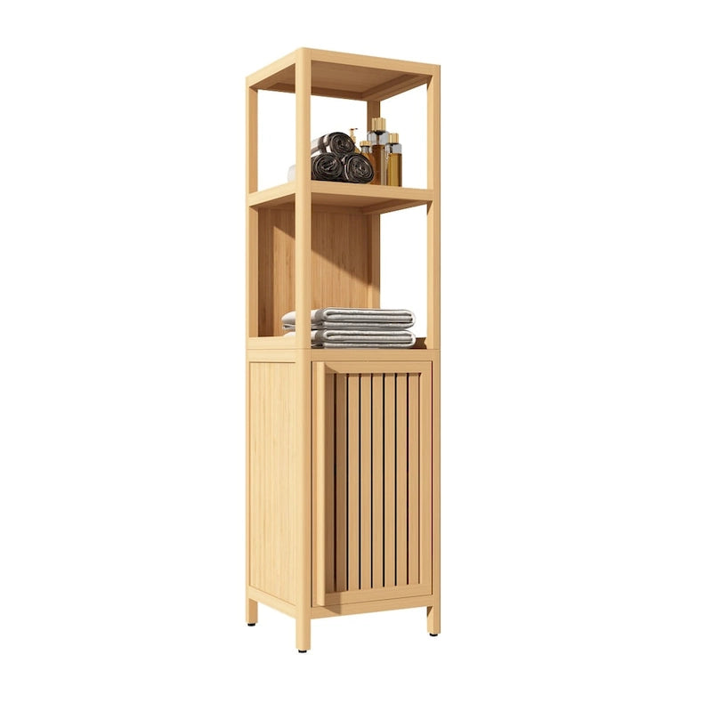 Large capacity multifunctional bamboo storage cabinet furniture for bathroom