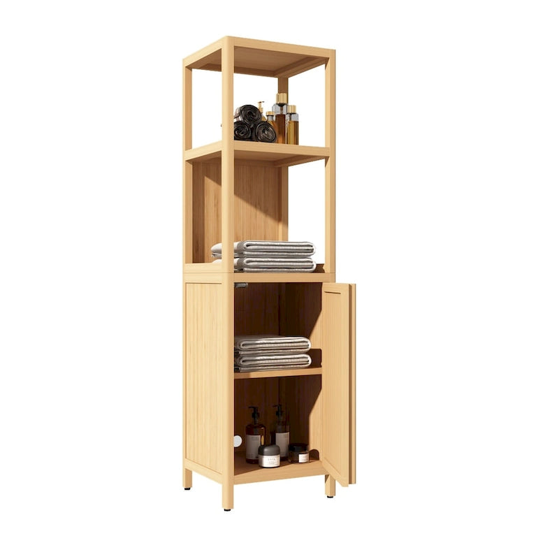 Large capacity multifunctional bamboo storage cabinet furniture for bathroom