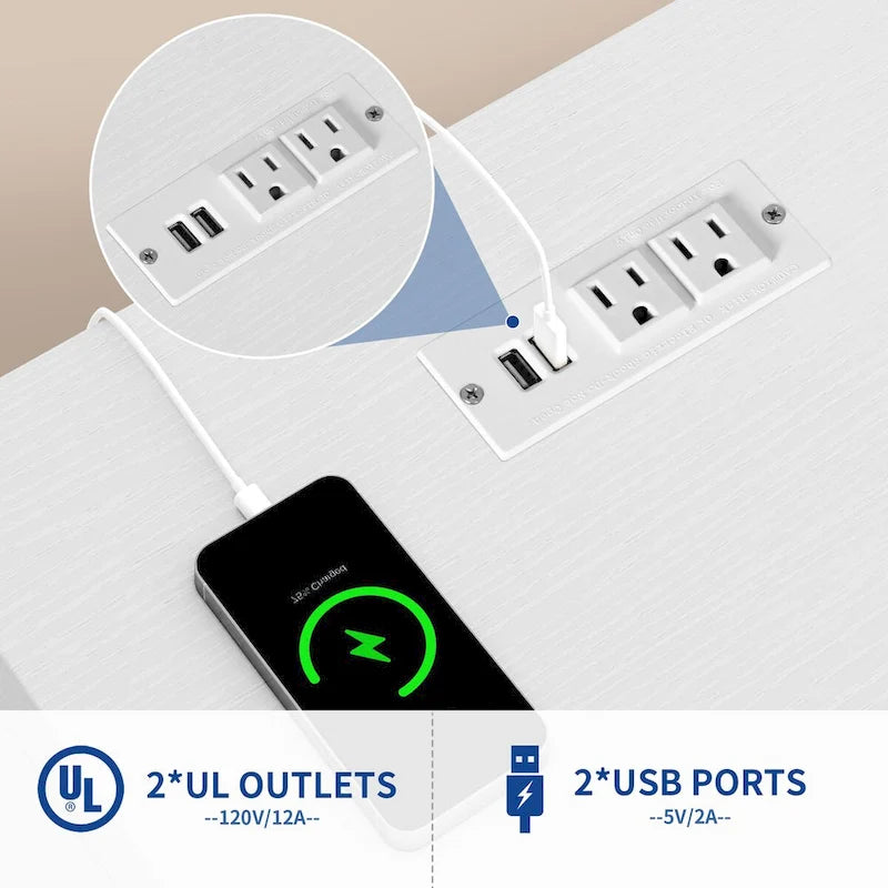 Moasis 3 Drawers Mobile LED Light Filing Cabinet with Charging Station Fit for A4/Letter Size