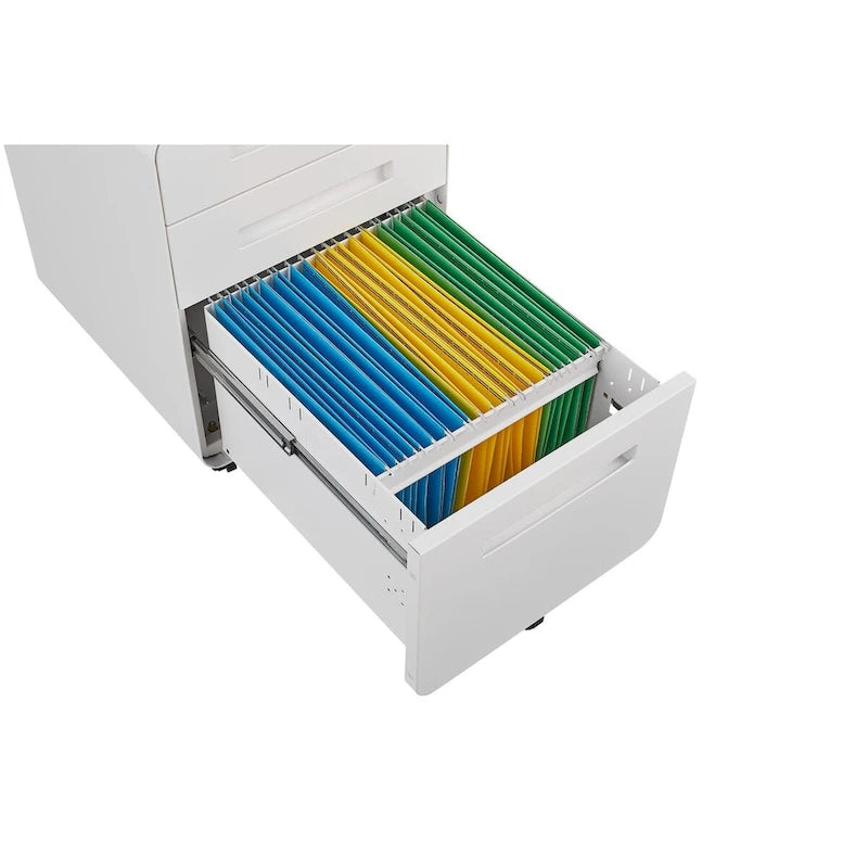 3 Drawer Mobile File Cabinet,Versatile Cabinet,5 Wheel Design Anti-Tilting Cold Rolled Steel Waterproof Moisture-Proof