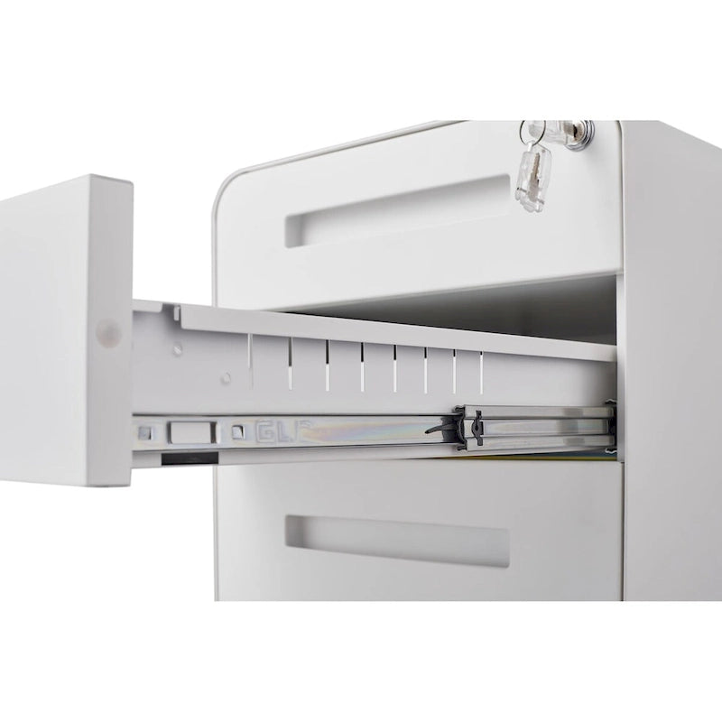 3 Drawer Mobile File Cabinet,Versatile Cabinet,5 Wheel Design Anti-Tilting Cold Rolled Steel Waterproof Moisture-Proof