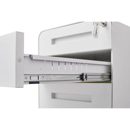 3 Drawer Mobile File Cabinet,Versatile Cabinet,5 Wheel Design Anti-Tilting Cold Rolled Steel Waterproof Moisture-Proof