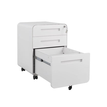 3 Drawer Mobile File Cabinet,Versatile Cabinet,5 Wheel Design Anti-Tilting Cold Rolled Steel Waterproof Moisture-Proof