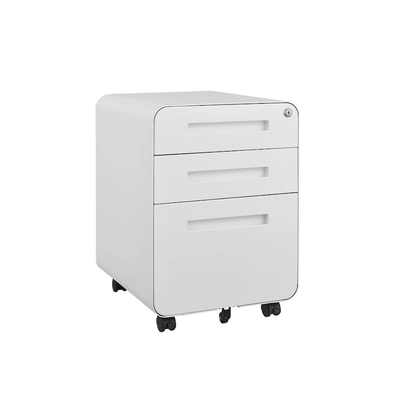 3 Drawer Mobile File Cabinet,Versatile Cabinet,5 Wheel Design Anti-Tilting Cold Rolled Steel Waterproof Moisture-Proof
