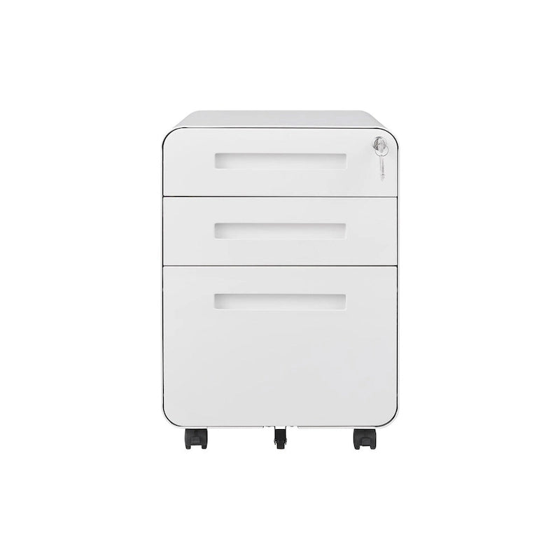 3 Drawer Mobile File Cabinet,Versatile Cabinet,5 Wheel Design Anti-Tilting Cold Rolled Steel Waterproof Moisture-Proof