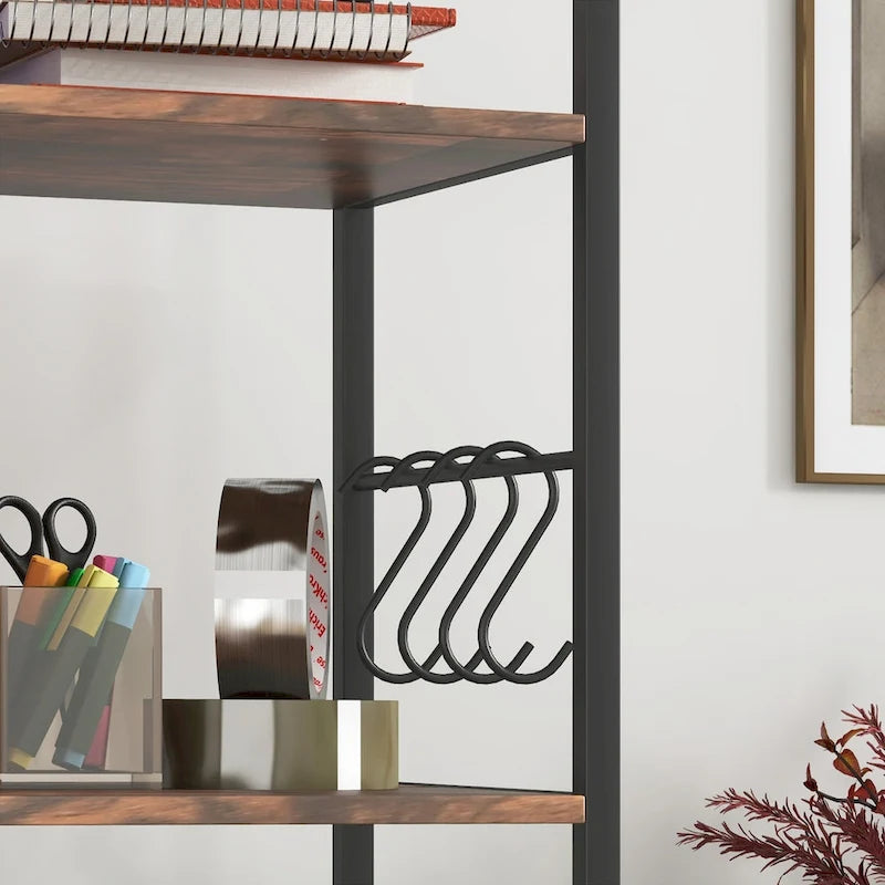 2 Drawer Mobile File Cabinet with Lock & Hanging Bar, Rustic Brown