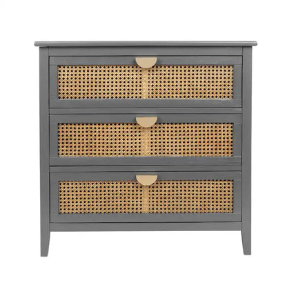 Rattan 3-Drawers Cabinet
