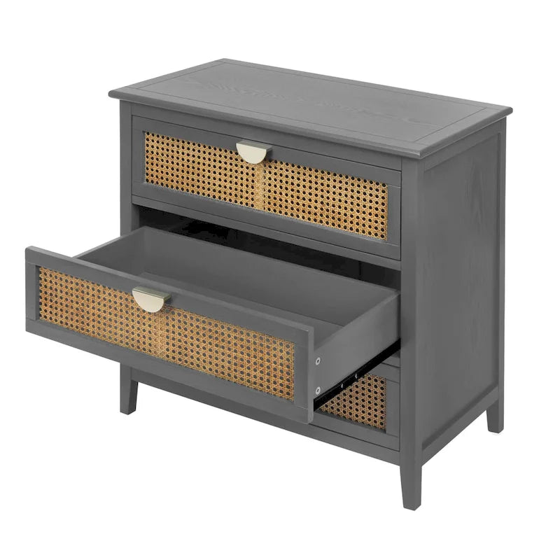 Rattan 3-Drawers Cabinet