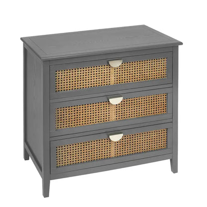 Rattan 3-Drawers Cabinet