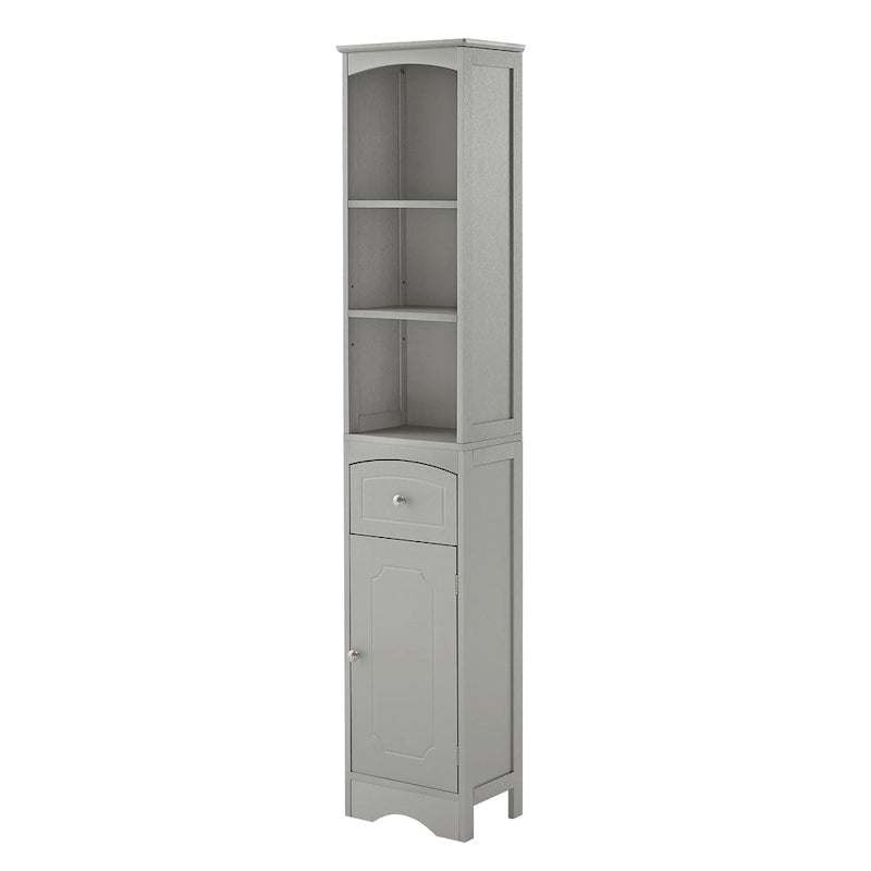 Tall Bathroom Cabinet, Freestanding Storage Cabinet with Drawer, MDF Board, Adjustable Shelf