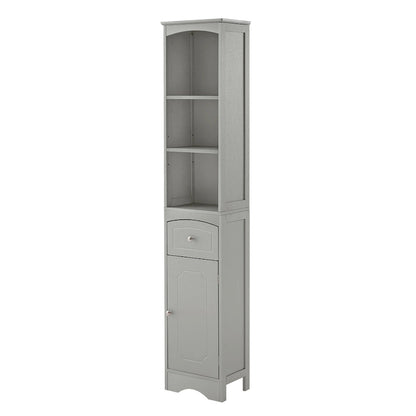 Tall Bathroom Cabinet, Freestanding Storage Cabinet with Drawer, MDF Board, Adjustable Shelf