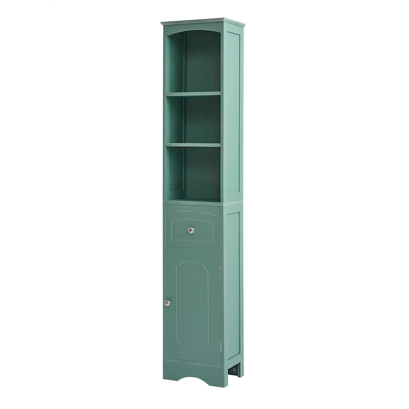 Tall Bathroom Cabinet, Freestanding Storage Cabinet with Drawer, MDF Board, Adjustable Shelf