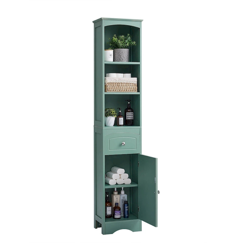 Tall Bathroom Cabinet, Freestanding Storage Cabinet with Drawer, MDF Board, Adjustable Shelf