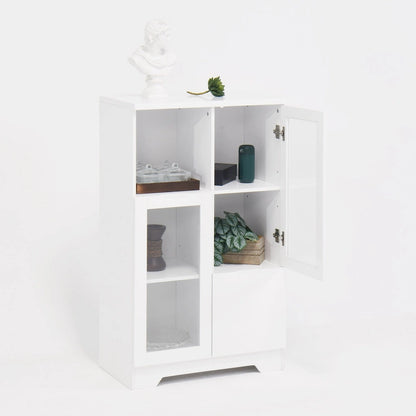 Wooden Floor Cabinet with 2 Glass Doors