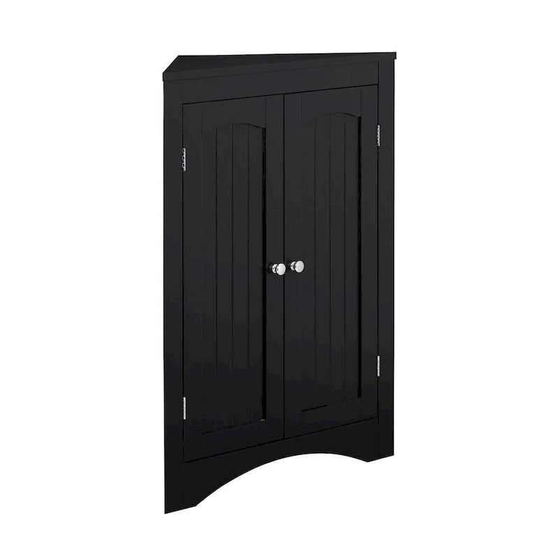 Bathroom Floor Corner Cabinet with Doors and Shelves