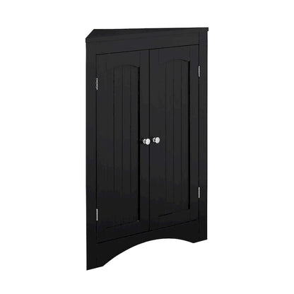 Bathroom Floor Corner Cabinet with Doors and Shelves