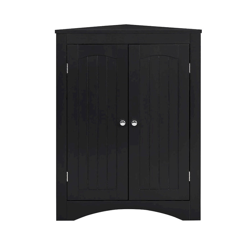 Bathroom Floor Corner Cabinet with Doors and Shelves