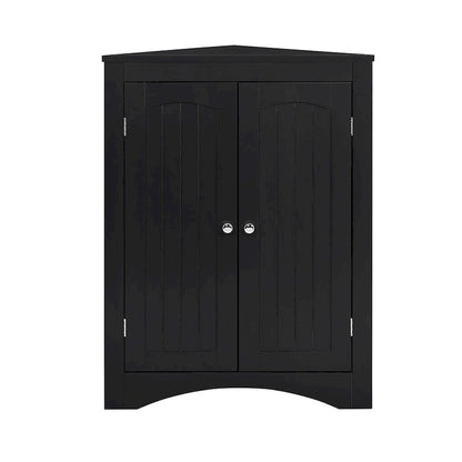 Bathroom Floor Corner Cabinet with Doors and Shelves