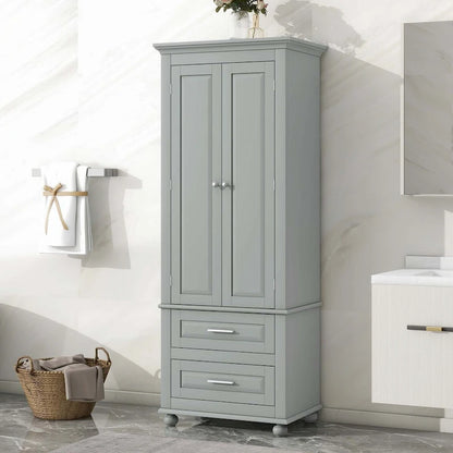 Tall Storage Cabinet with Two Drawers