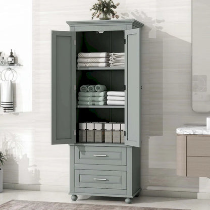 Tall Storage Cabinet with Two Drawers