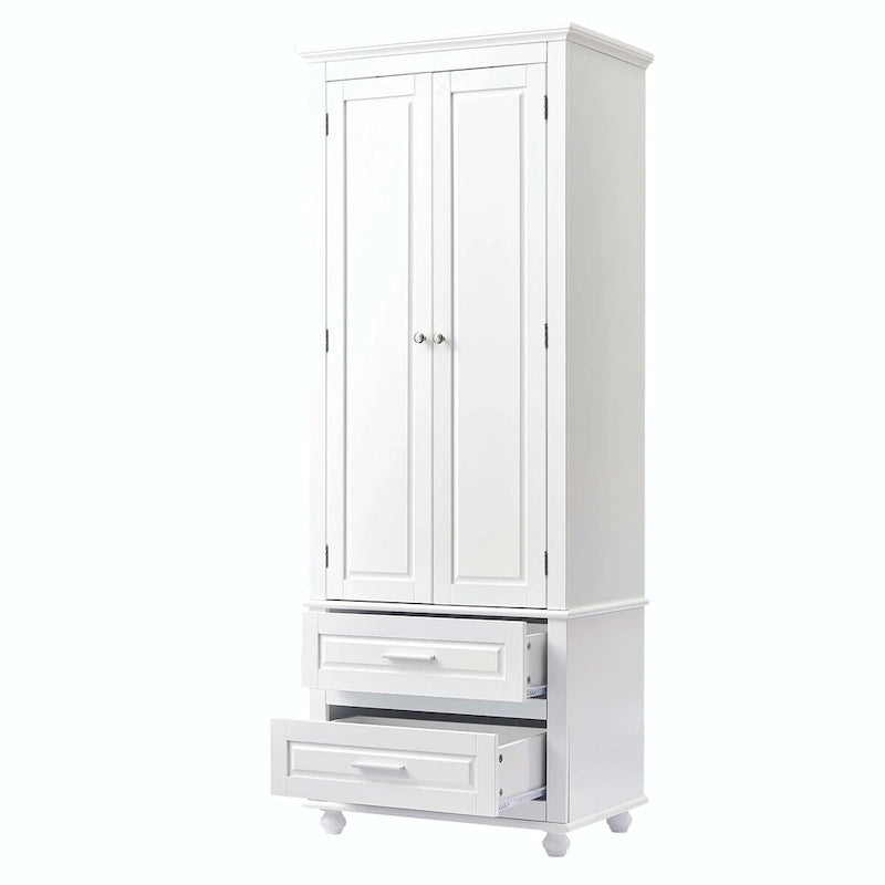 Tall Storage Cabinet with Two Drawers