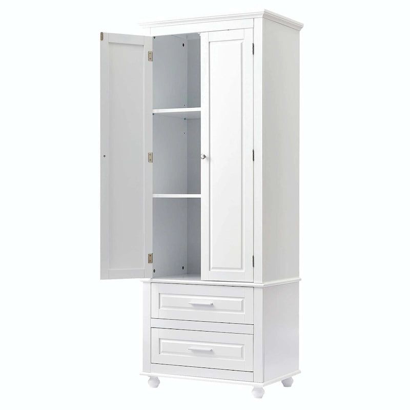 Tall Storage Cabinet with Two Drawers