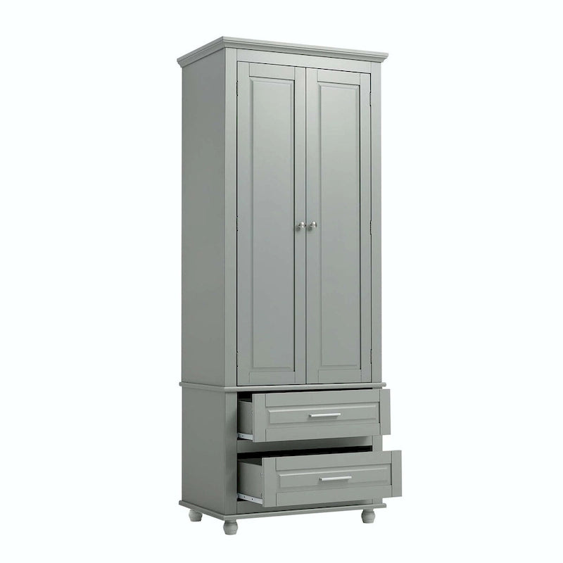Tall Storage Cabinet with Two Drawers
