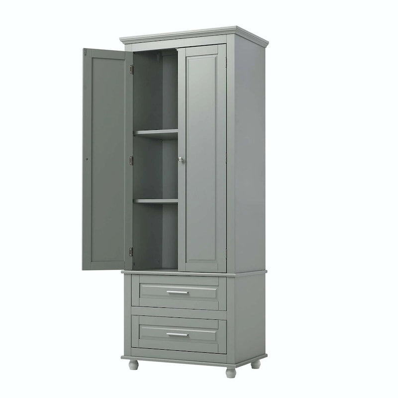 Tall Storage Cabinet with Two Drawers