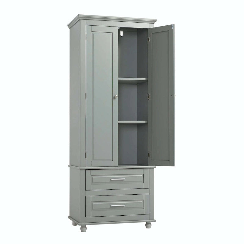 Tall Storage Cabinet with Two Drawers