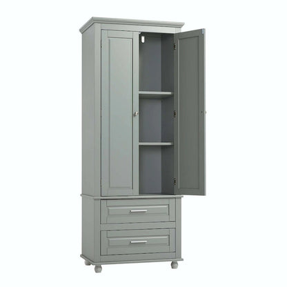 Tall Storage Cabinet with Two Drawers