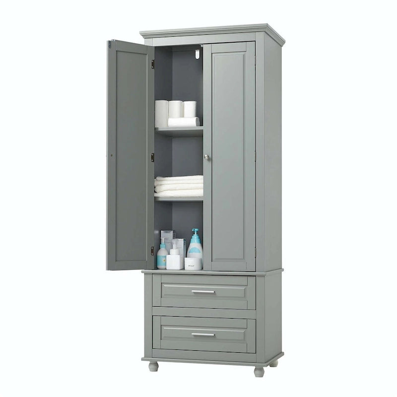 Tall Storage Cabinet with Two Drawers