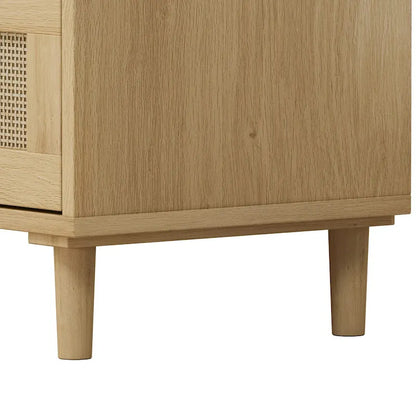 Roomfitters 31.50 Oak Rattan 3-Drawer Storage Cabinet for Bedroom, Living Room, and Hallways
