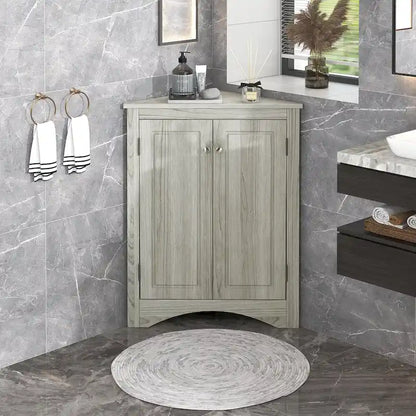 Triangle Bathroom Storage Cabinet with Adjustable Shelves