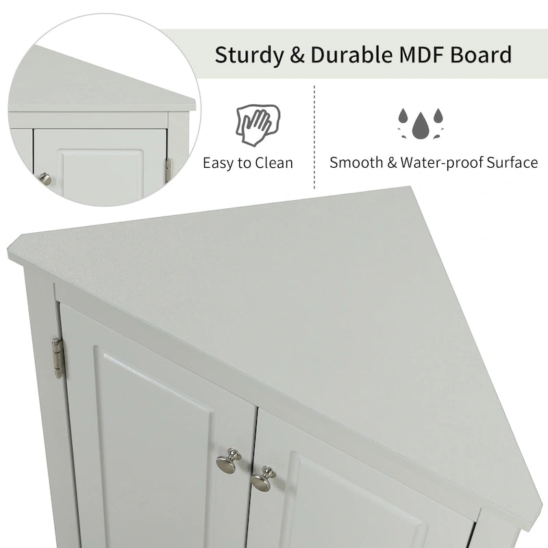 Triangle Bathroom Storage Cabinet with Adjustable Shelves