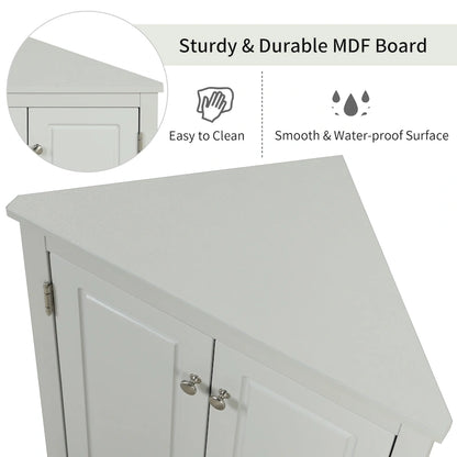 Triangle Bathroom Storage Cabinet with Adjustable Shelves