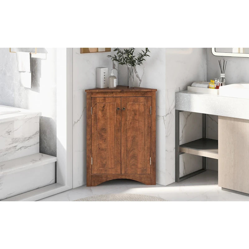 Triangle Bathroom Storage Cabinet with Adjustable Shelves