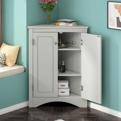 Triangle Bathroom Storage Cabinet with Adjustable Shelves