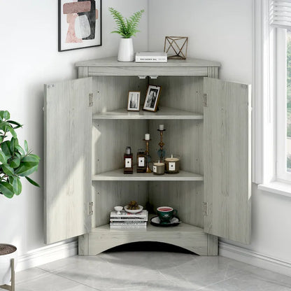 Triangle Bathroom Storage Cabinet with Adjustable Shelves