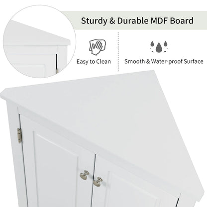 Triangle Bathroom Storage Cabinet with Adjustable Shelves